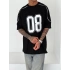 08 Oversize Baskı Tshirt Siyah
