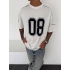 08 Oversize Baskı Tshirt Beyaz