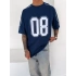 08 Oversize Baskı Tshirt Mavi