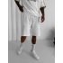 Basic Unisex Oversize Şort - Beyaz