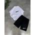 Basic Unisex Oversize Şortlu Takım - Siyah