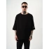 Fakir Kol Unisex Oversize Tshirt Siyah