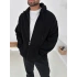 Kapüşonlu Oversize Hırka - Syiah