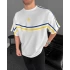 Parçalı Taraftar Unisex Oversize Tshirt- FB/Beyaz