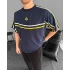 Parçalı Taraftar Unisex Oversize Tshirt- FB/Lacivert