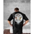 Sırt Desenli Unisex Oversize Tshirt - Siyah