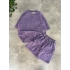 Yeni Sezon Yıkamalı Unisex Şortlu Takım - Mor