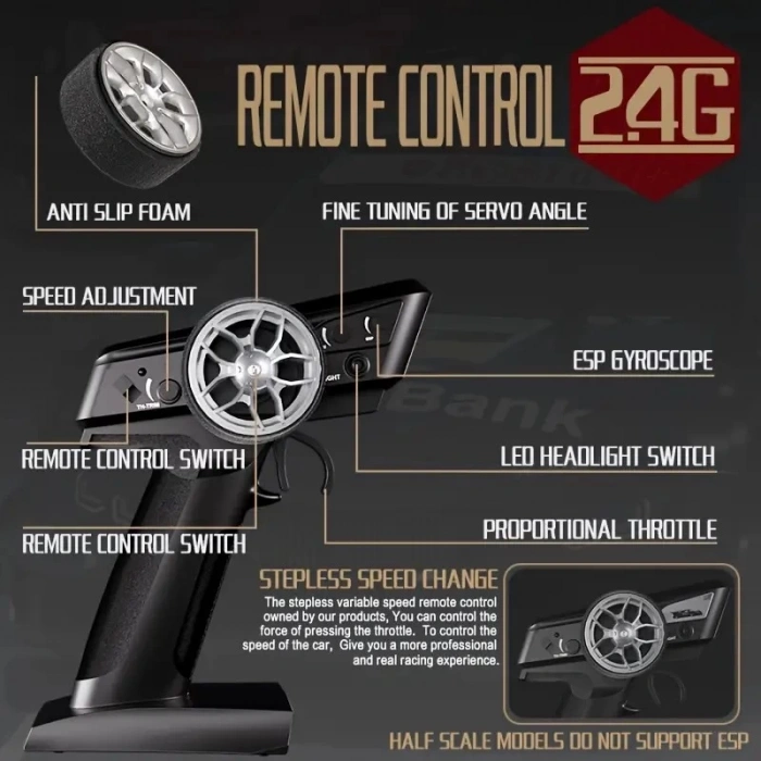 1:16 Hızlı Drift Şarjlı Spor Araba 4x4 RC Uzaktan kumandalı Yarış Aracı 40 Km/s Hızında Hediyelik Oyuncak