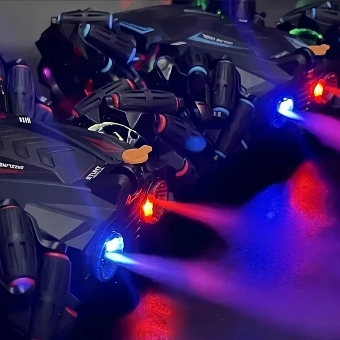 1:16  KIRMIZI Uzaktan Kumandalı Şarjlı Akrobat Araba Elle Algılayan Sürüş Arabası Sprey Duman Çıkaran  Oyuncak, Hareketli Işıklı Doğum Günü Hediyesi