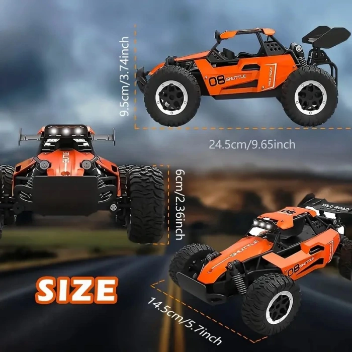 1:16 Off Road Şarjlı RC Uzaktan kumandalı TURUNCU Arazi Aracı 5 Kanallı Tek Bataryalı 20 Km/s Hızında Hediyelik Oyuncak