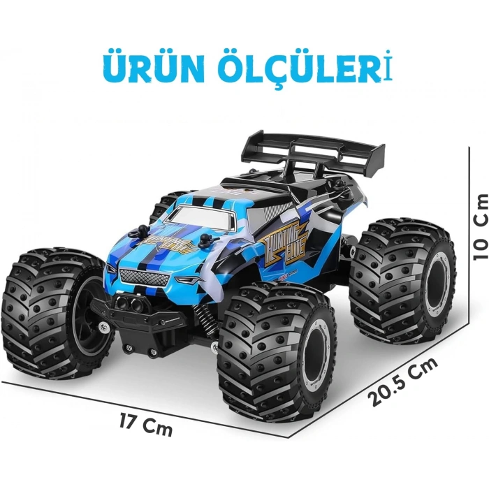 1:18 Off Road 2.4 Ghz Uzaktan Kumandalı Şarjlı LED Işıklı Drift Atan 15 Km/s Hızında Hediyelik Oyuncak