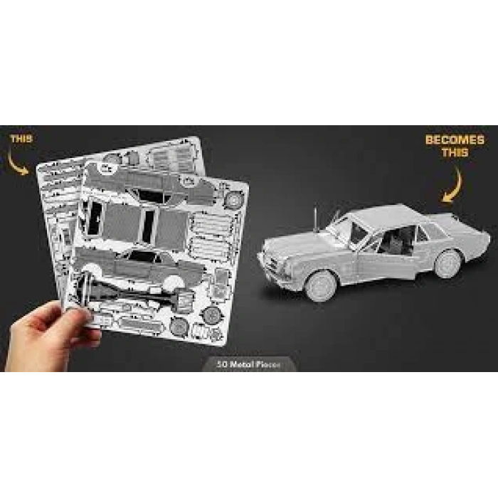 1965 FORD MUSTANG 3D Metal Maket Bulmaca Puzzle modeli kitleri DIY lazer kesim 14+ Yaş 56+ parça