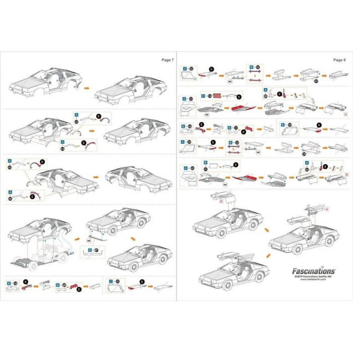 3D Metal Puzzle Bulmaca Geleceğe Dönüş Delorean Zaman Makinesi Araba Modeli Yapı Seti