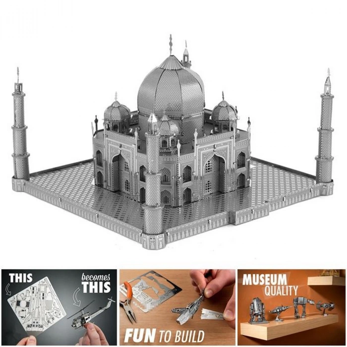 TAÇ MAHAL HİNDİSTAN 3D Metal Maket Bulmaca Puzzle modeli kitleri DIY 14+ Yaş 125+ parça