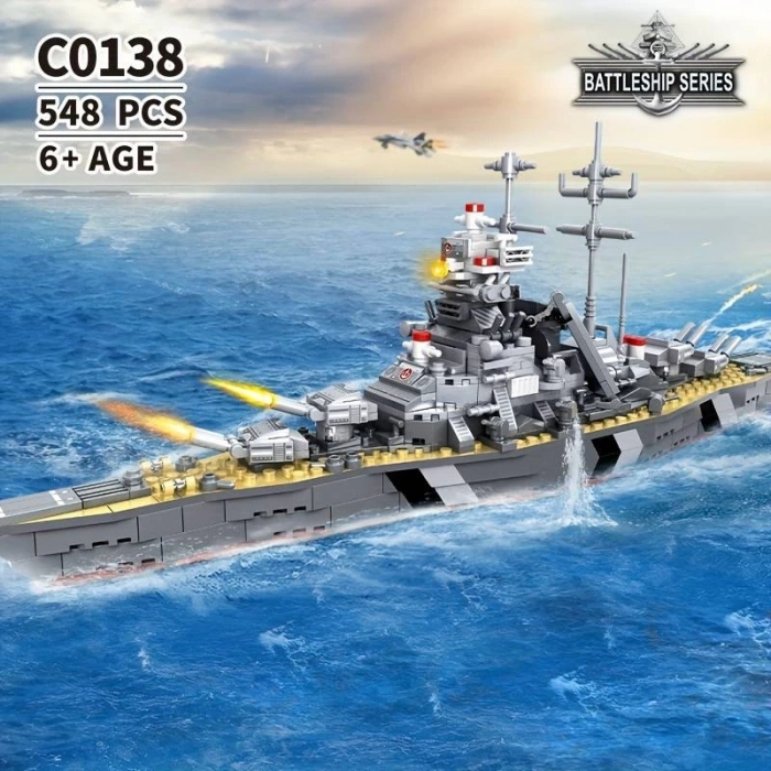 Savaş Gemisi Yapı blok  Çocuklar İçin Oyuncaklar Doğum Günü Hediyesi 6 + yaş 538 parça