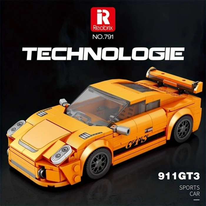 Technic Spor Araba Sarı Ferrari 3D Lego BUILDING BLOCKS 318 Parça 14+ YAŞ Puzzle Araba Hediye