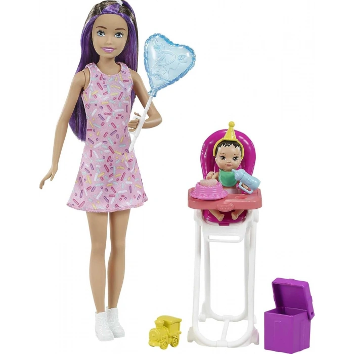 Barbie Skipper Bebek Bakıcısı Bebeği Oyun Seti Parti Temalı FHY97-GRP40