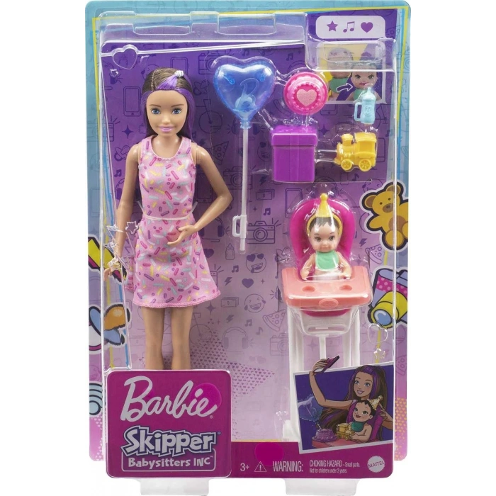 Barbie Skipper Bebek Bakıcısı Bebeği Oyun Seti Parti Temalı FHY97-GRP40