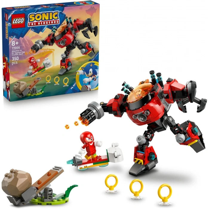 LEGO Sonic Knuckles Egg Crusher Robotu 77005 – 8 Yaş ve Üzeri Çocuklar İçin Aksiyon Dolu Sonic Macerası, İnteraktif Yaratıcı Oyuncak Yapım Seti ve Koleksiyonluk Model Eğlencesi (350 Parça)