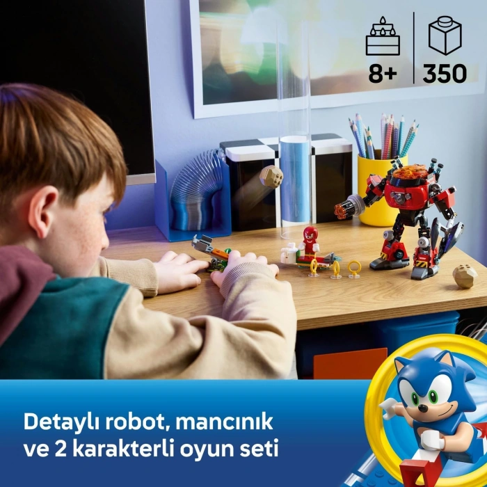 LEGO Sonic Knuckles Egg Crusher Robotu 77005 – 8 Yaş ve Üzeri Çocuklar İçin Aksiyon Dolu Sonic Macerası, İnteraktif Yaratıcı Oyuncak Yapım Seti ve Koleksiyonluk Model Eğlencesi (350 Parça)