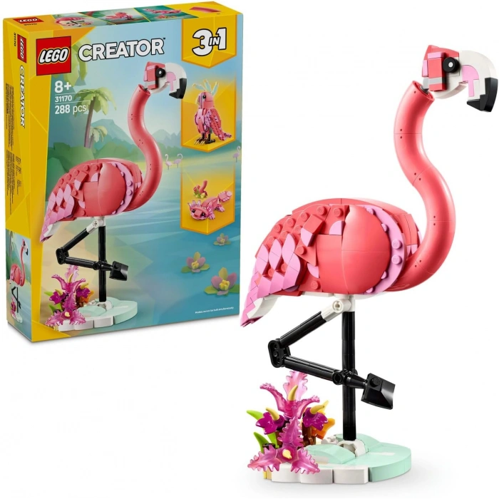 LEGO Creator 3ü 1 Arada Vahşi Hayvanlar: Pembe Flamingo 31170