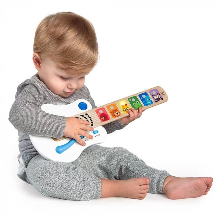 BABY Einstein, Ahşap Gitar Işıklı Seli Dokunmatik Elektronik Müzik Aletleri, 6 Ay ve Üzeri Çocuklar için Aktivite ve Duyusal Oyuncak