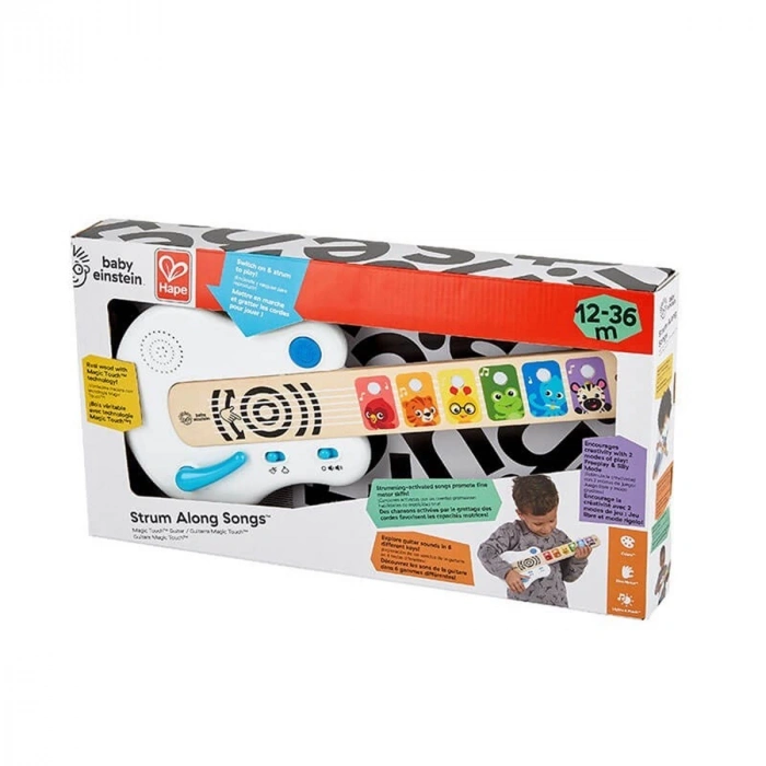 BABY Einstein, Ahşap Gitar Işıklı Seli Dokunmatik Elektronik Müzik Aletleri, 6 Ay ve Üzeri Çocuklar için Aktivite ve Duyusal Oyuncak