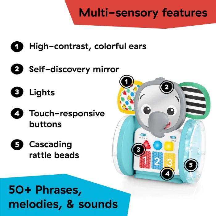 Baby Einstein Chase & Tap Earl Crawling Bebek Oyuncağı, Ayna Ve Müzikli, 6 Aylık Ve Daha Büyük Bebekler İçin