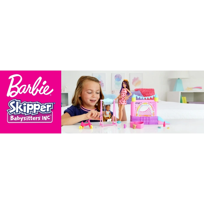Barbie Bebek Bakıcısı Skipper Oyun Evi Seti, Bebek Bakıcısı Skipper, Bebek Figürü, Salıncak ve Aksesuarlarıyla, 3 Yaş ve Üzeri Hhb67