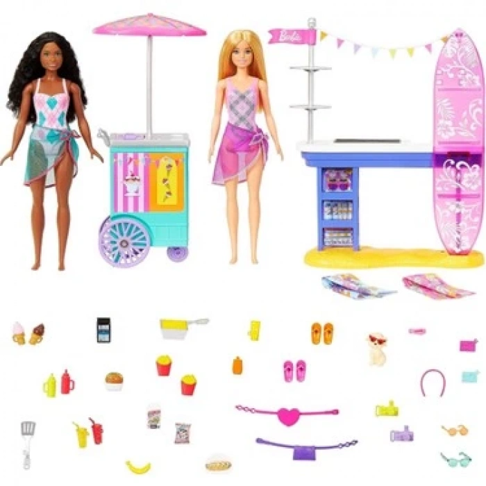 Barbie Brooklyn ve Malibunun Sahildeki Yiyecek Standı HNK99