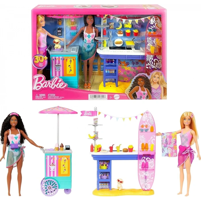 Barbie Brooklyn ve Malibunun Sahildeki Yiyecek Standı HNK99