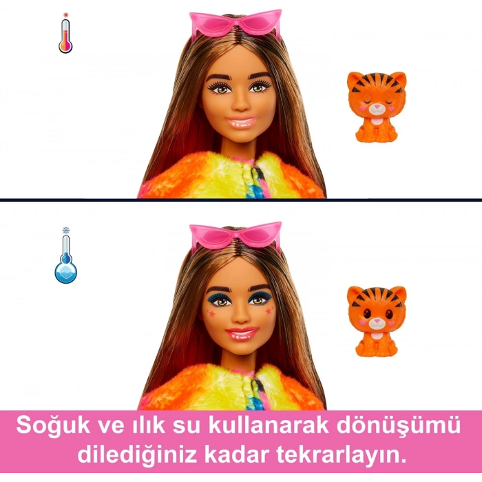 Barbie Cutie Reveal Bebekler Barbie Tropikal Orman Serisi - Kaplan, 3 yaş ve üzeri, HKP99