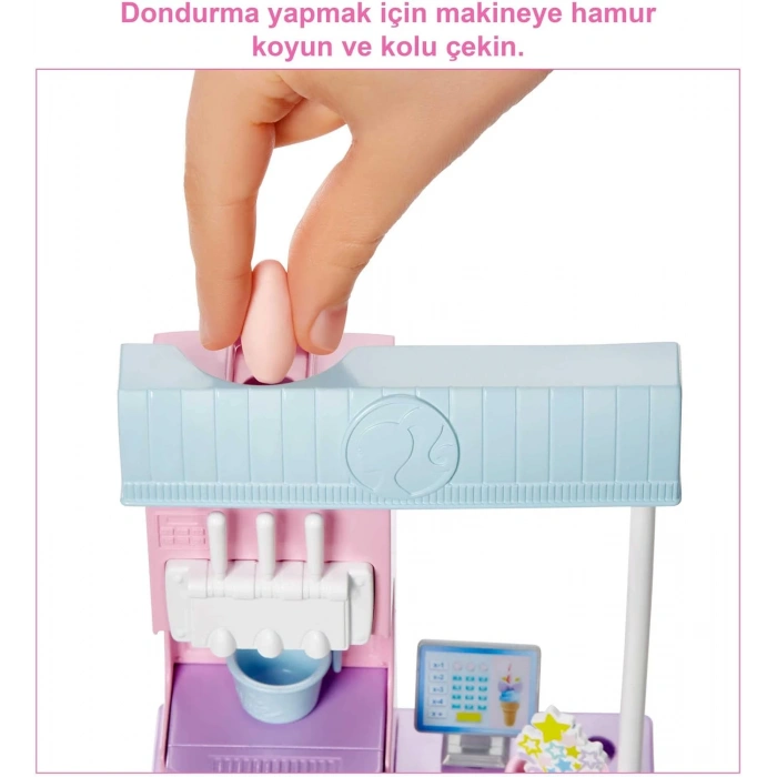 Barbie Dondurma Dükkanı Oyun Seti, 3 yaş ve üzeri HCN46