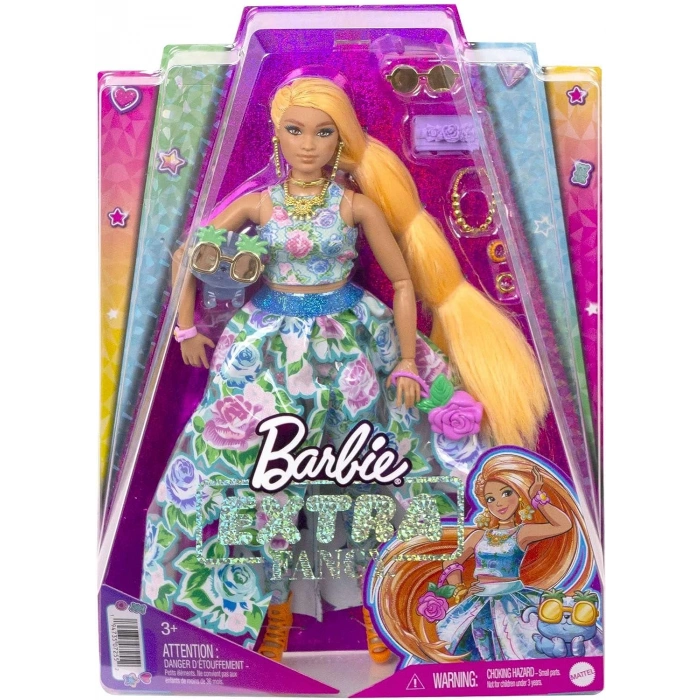 Barbie Extra Fancy - Çiçekli Kostümlü Bebek, 3 yaş ve üzeri, HHN14
