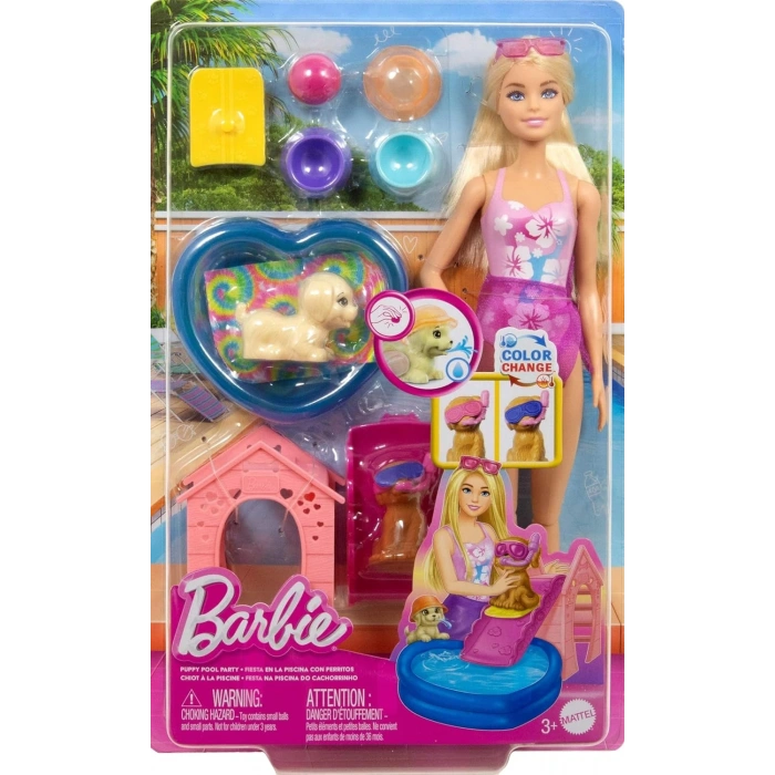 Barbie Köpekçikle Havuz Partisi Oyun Seti JBF35