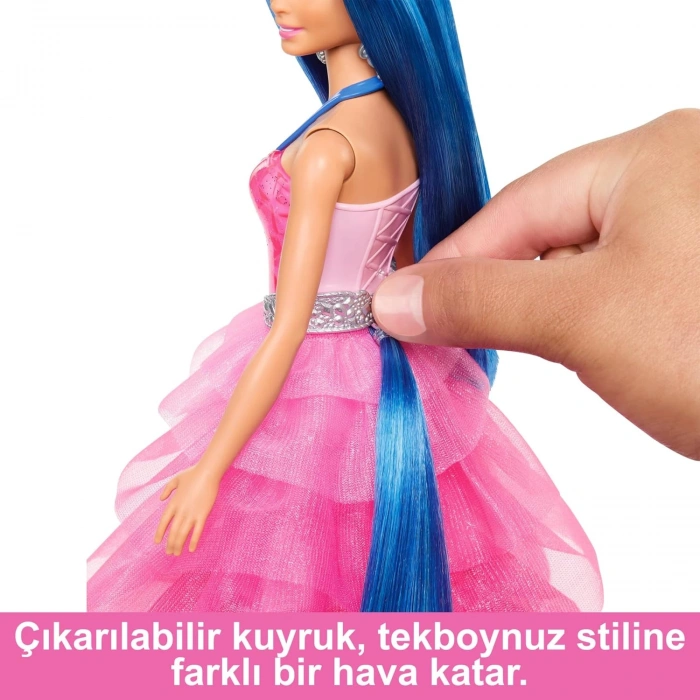 Barbie Mavi Saçlı Prenses Bebek HRR16