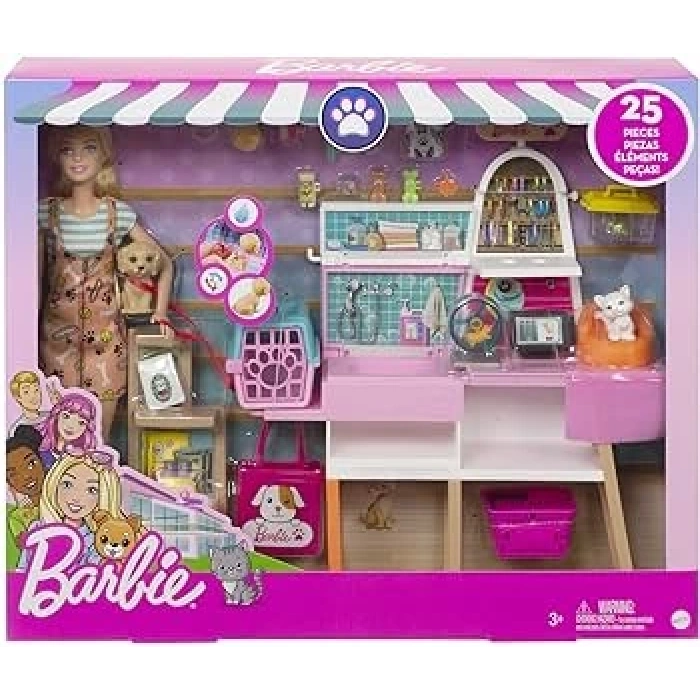 Barbie ve Evcil Hayvan Dükkan Oyun Seti GRG90