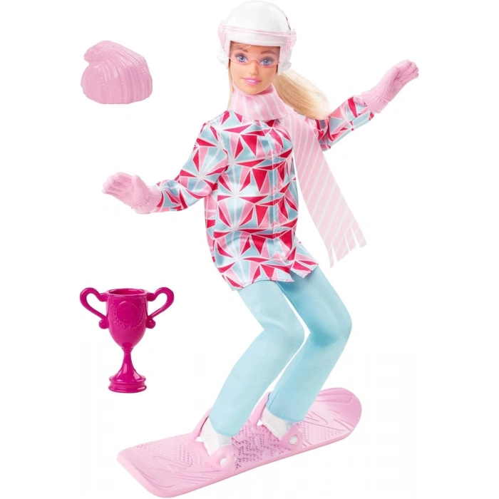 Barbie Snowboard Sporcusu Bebek HCN32