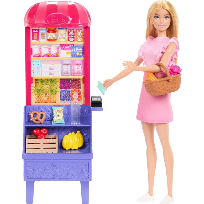 Barbie ve Teresanın Dostluk Tarifi Malibu Markette Bebek ve Oyun Seti JCT05