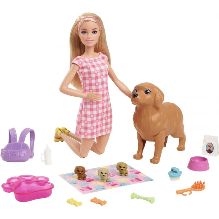 Barbie ve Yeni Doğan Köpekler Oyun Seti, 3 yaş ve üzeri, HCK75