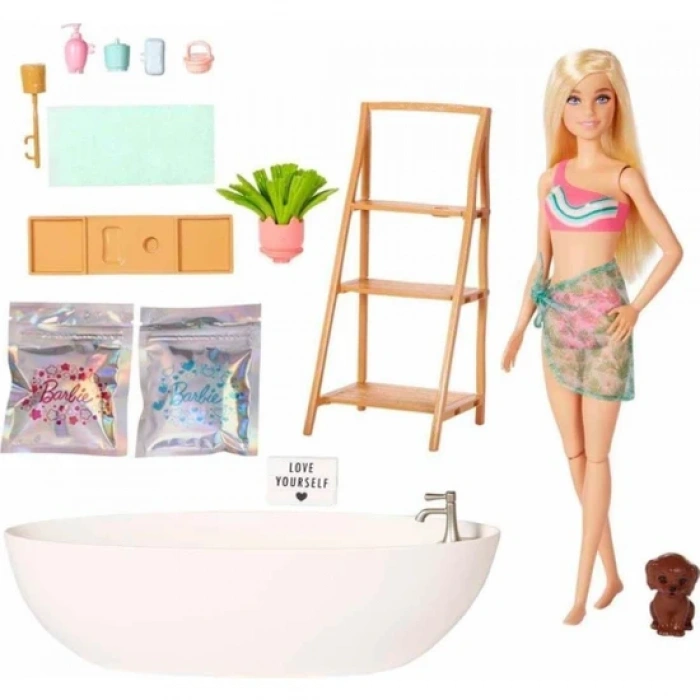 Barbie Wellness - Barbienin Spa Günü Oyun Seti, 3 yaş ve üzeri, HKT92