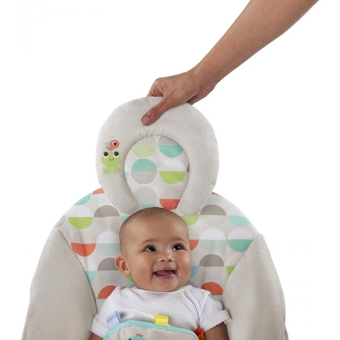 Bright Starts Ana Kucağı Yatıştırıcı Titreşimler Bebek Koltuğu, Çıkarılabilir Oyuncak Barı, 0-6 Ay, 9 kga Kadar (Mutlu Safari)