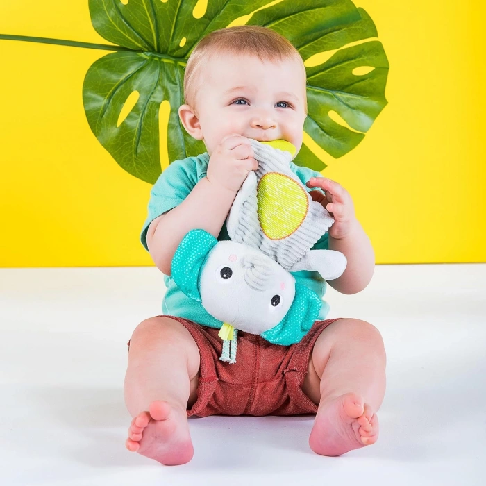 Bright Starts Snuggle & Teethe Yeni Doğanlar için Fil Peluş Diş Kaşıyıcı