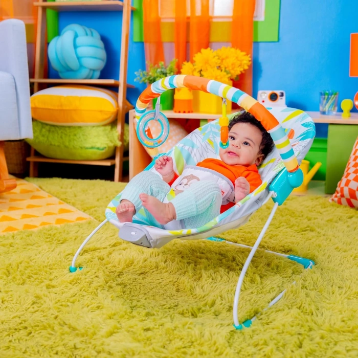 Bright Starts Yağmur Ormanı Titreşimli Ana Kucağı 0-6 Ay, 0-9 kg ya kadar