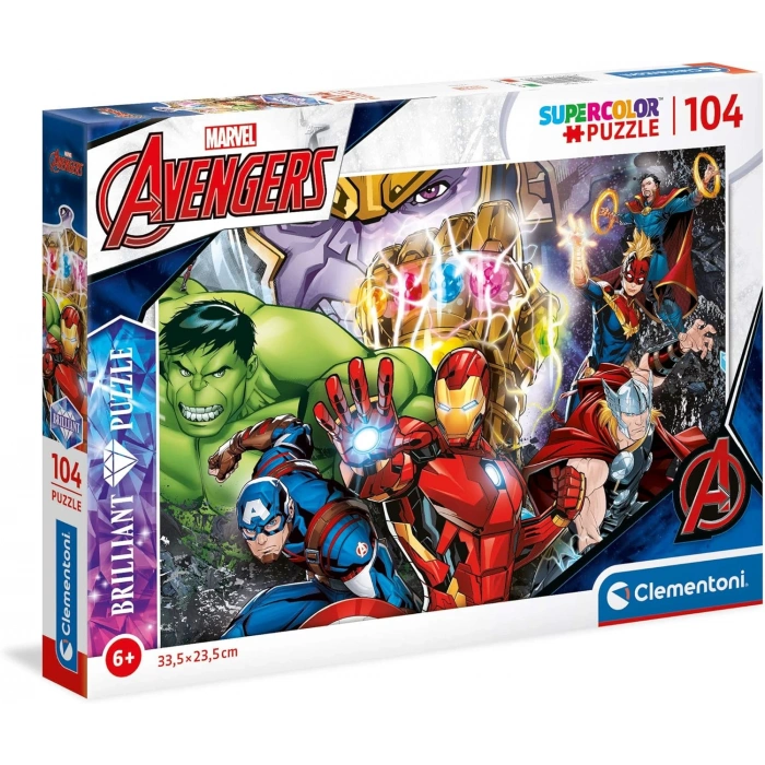 Clementoni  104 Parça Brilliant Puzzle  Marvel 20181
