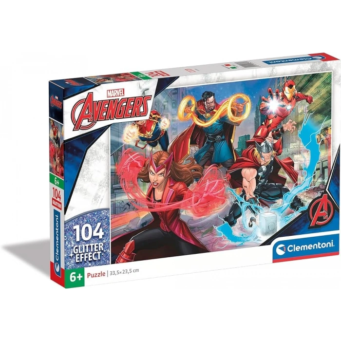 Clementoni 104 Parça Glitter Puzzle  Avengers 20347