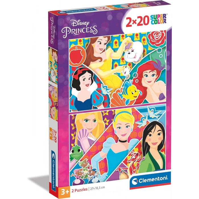 Clementoni  2x20 Parça Puzzle  Princess 24766