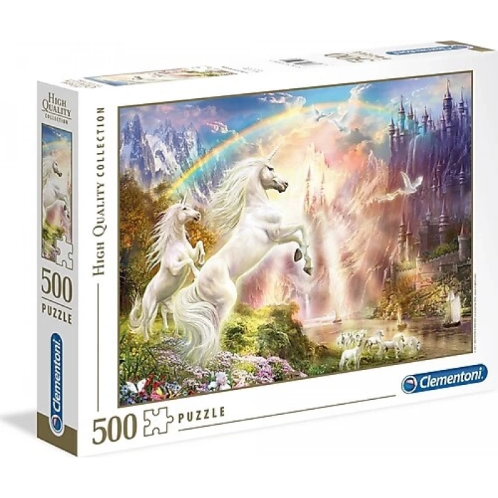 Clementoni 35054 Yetişkinler Puzzle Gün Batımında Tek Boynuzlu Atlar (Sunset Unicorns) 500 Parça