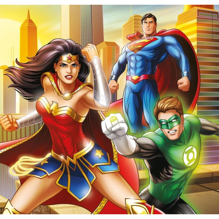 CLEMENTONI 25296 Super Kolor DC Justice League 3x48 Parça Puzzle