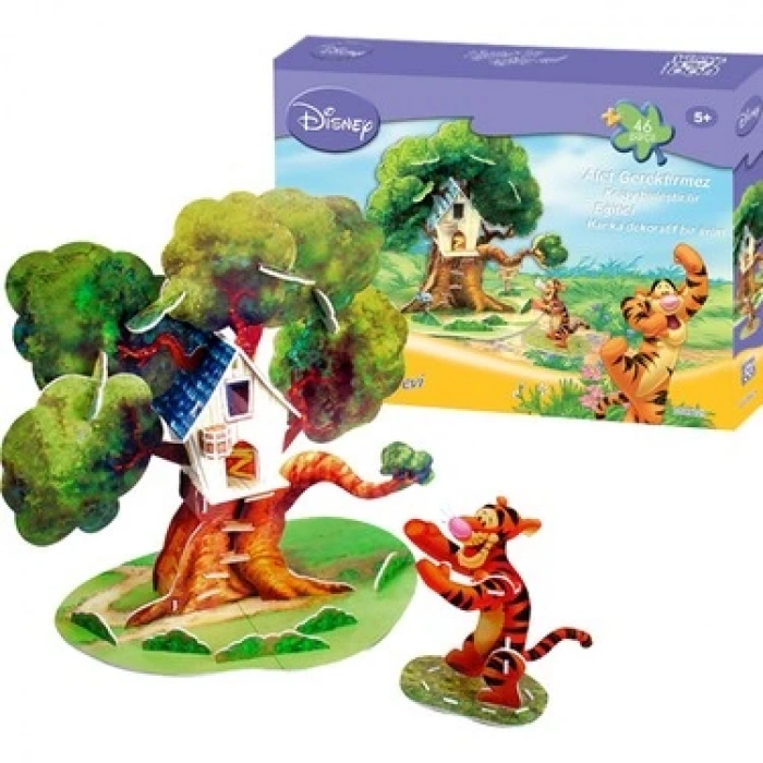 Cubic Fun 3D 46 parça 3 Boyutlu Puzzle Tigger’ın Ağaç Evi